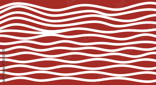 Wavy white lines on a red background