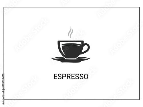 Stylized Espresso Cup Icon Simple Vector Design for Cafe Menus and Coffee Shops