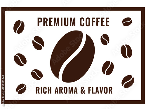 Premium Coffee Bean Design with Rich Aroma and Flavor