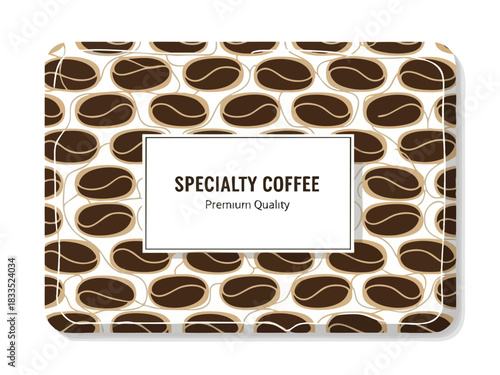 Specialty Coffee Design with Premium Quality Beans Pattern