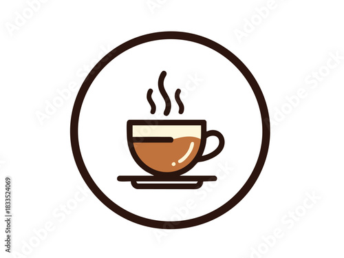 Invigorating Coffee Cup Icon Minimalist Design for Cafe & Beverage Concepts