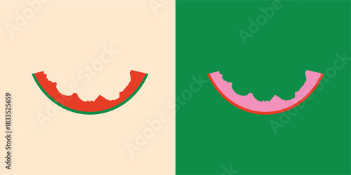 Illustration watermelon bite unique