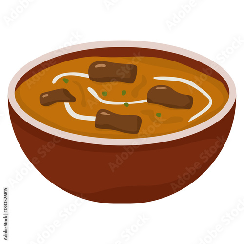 bowl of curry with meat 