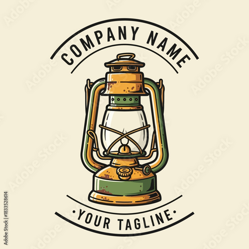 Vintage kerosene lantern illustration for a classic logo design.