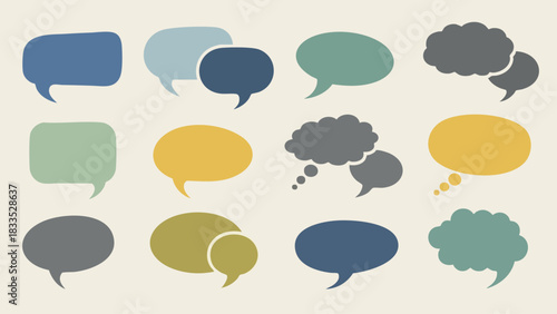 Colorful Speech Bubbles Collection for Communication and Design.