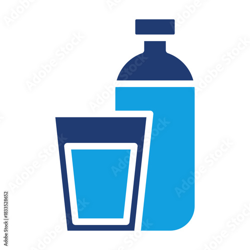 Drink Water Blue Color Icon