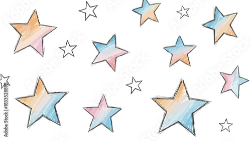 Watercolor Starry Sky - A Celestial Symphony of Pastel Hues.