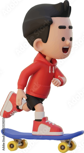 boy with skateboard