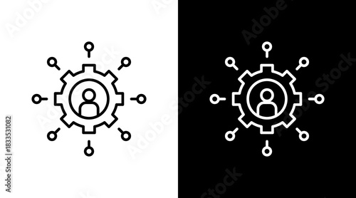 Skill Map Outline White Icon Set Design