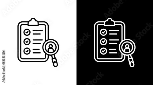 Self Assessment Outline White Icon Set Design