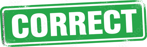 Green stamp with the word correct in white letters