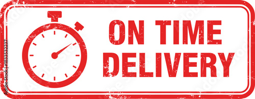 On time delivery stamp with stopwatch icon