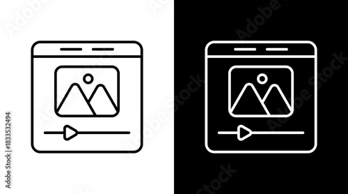 Thumbnail Outline White Icon Set Design