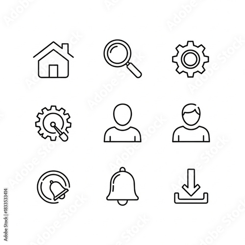 Essential UI Icon Set – Minimal Line Style