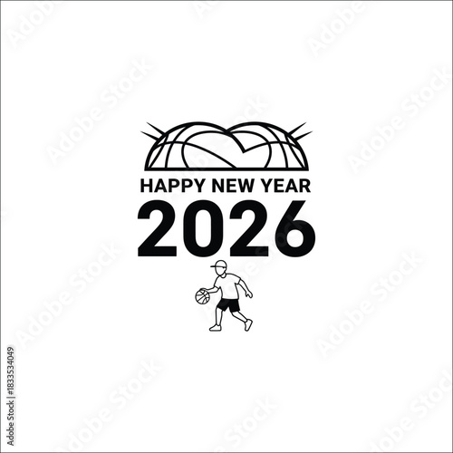Festive new year 2026 celebration graphic with bold typography