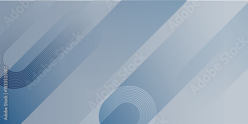 Modern abstract background with a clean design of overlapping diagonal blue and gray geometric shapes and lines.