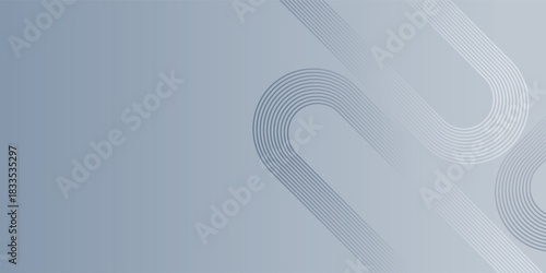 Sleek modern abstract background with a cool gray gradient and overlapping rounded line forms.