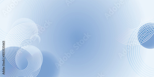 Abstract light blue background with white circular and wavy line patterns and soft gradient, creating a modern and serene visual.