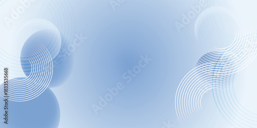 Abstract light blue background with overlapping translucent circles and wavy line patterns, creating a modern and clean design.