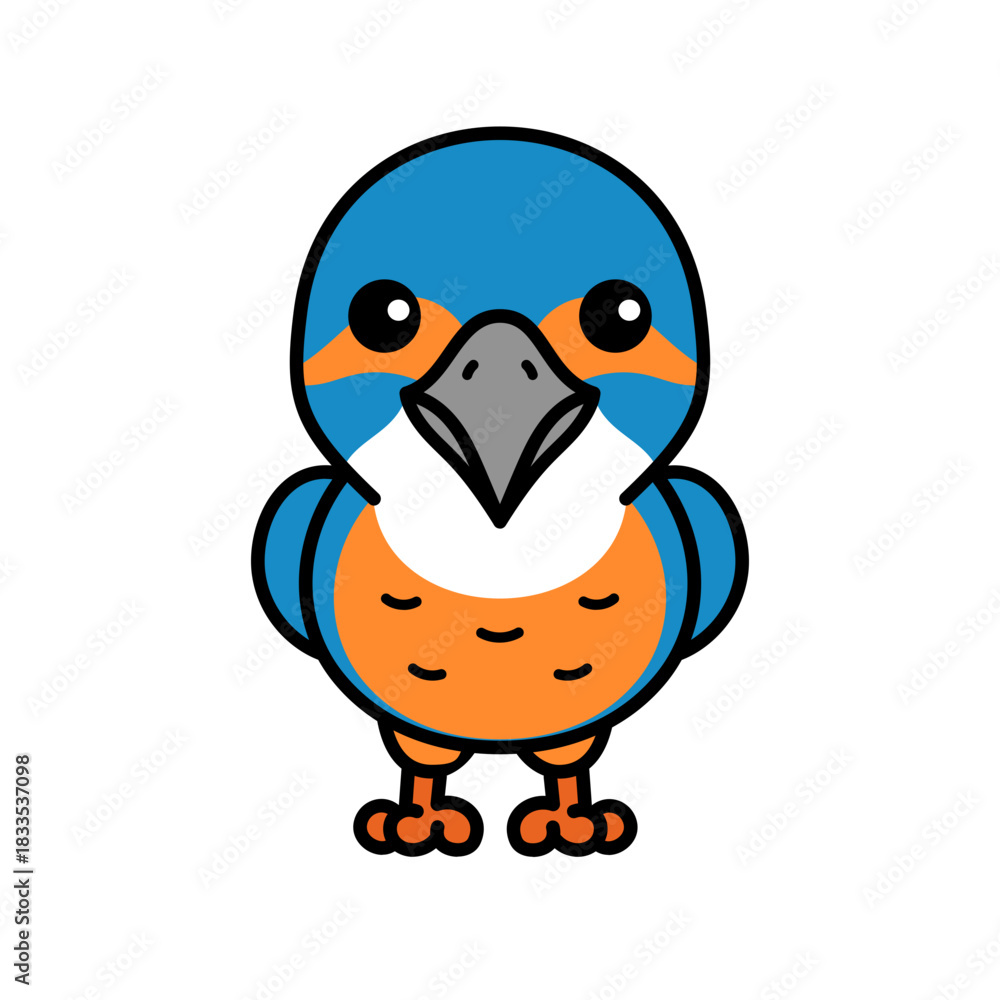 Obraz premium Cartoon Illustration of a Kingfisher Bird