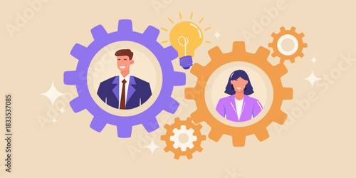 Teamwork and innovation people working together to generate ideas