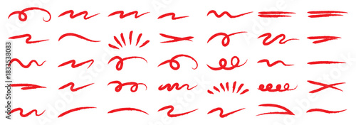 Set of hand drawn black doodle lines underlines scribbles elements