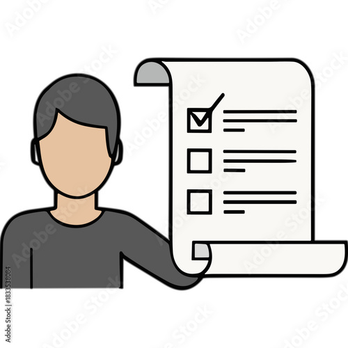 Person Holding Checklist With Marked Item Task Management Organization Plan Accomplished Goal Progress Tracking