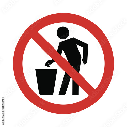 No littering sign prohibiting trash disposal