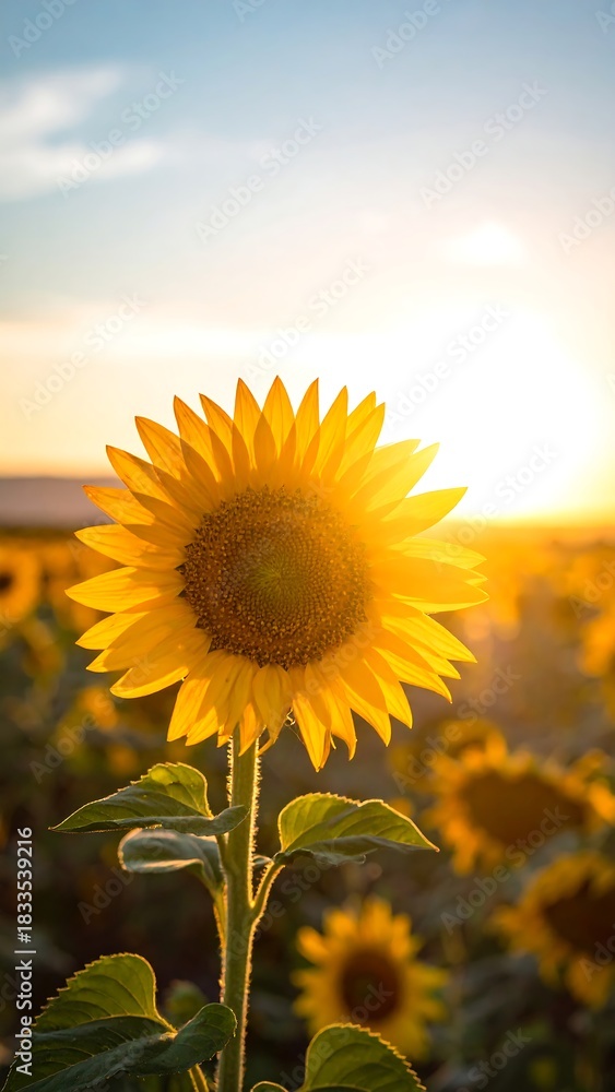 Obraz premium Sunflower at sunset