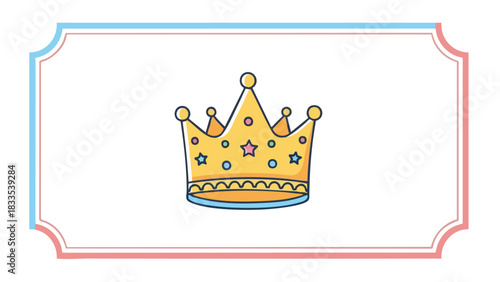 Sparkling Crown Badge Emblem of Royalty and Magical Charm, Perfect for Celebrations