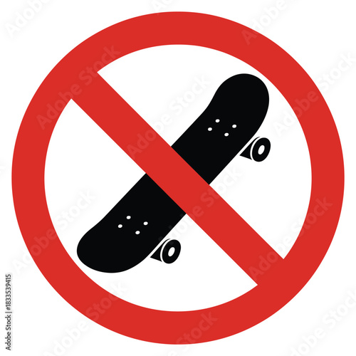 No skateboarding sign prohibiting skateboard activity