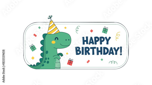 Festive Dinosaur Birthday A Colorful Celebration Banner