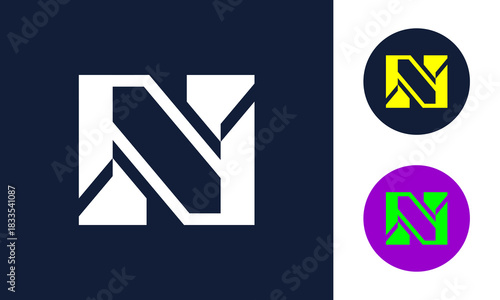 Modern symbol N house logo