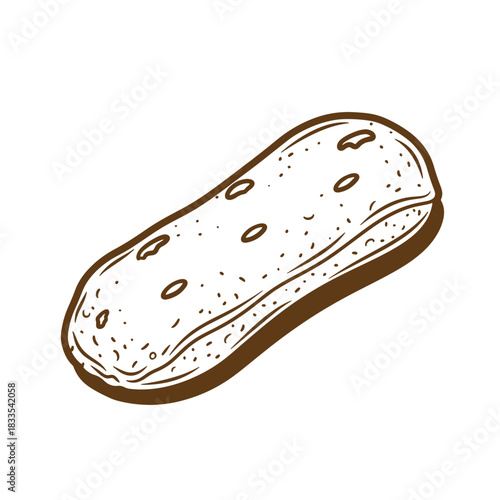 Hand drawn sketch vintage loaf of bread isolated on white background food illustration