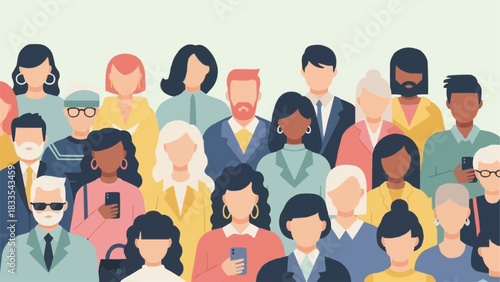 Diverse Group of People Illustration.
