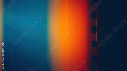 Wallpaper Mural Abstract film strip with vibrant blue and orange light gradients creating a striking visual effect. Torontodigital.ca