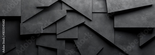 Wallpaper Mural Elegant black geometric texture featuring sharp edges and intricate design composition Torontodigital.ca