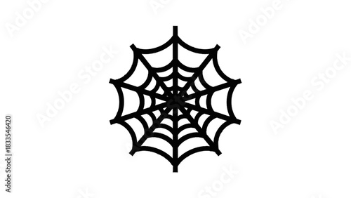 Vector illustration of simple black and white icon graphic illustration of a spider web isolated on transparent background
