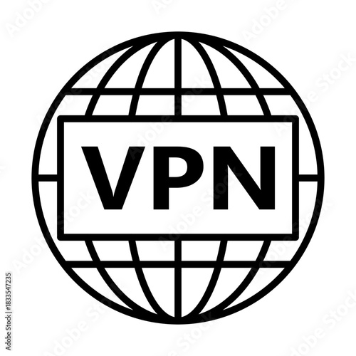 minimalist vpn icon, vpn globe icon