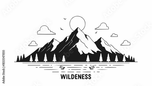 Majestic Mountain Range Under a Bright Sun.