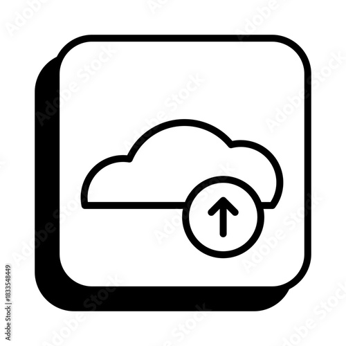 Cloud Upload Icon in Line Style