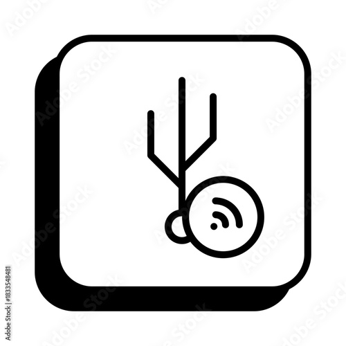 USB Tether Icon in Line Style