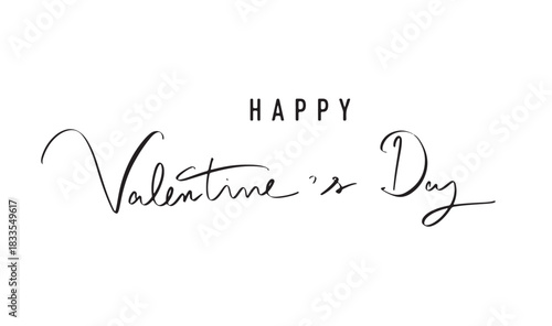 Happy valentine's day text font calligraphy hand written lettering script black color object icon happy valentin's day 14 fourteen day date february month romantic wedding love greeting card valentine