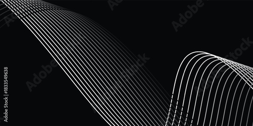 Abstract wave element for design. Digital frequency track equalizer. Stylized line art background. Vector illustration. Wave with lines created using blend tool.
