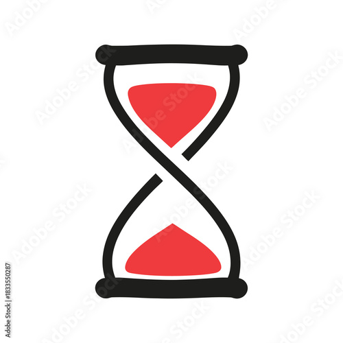 time hourglass on a white background.