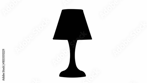 Silhouette of a Table Lamp with a Trapezoidal Shade.