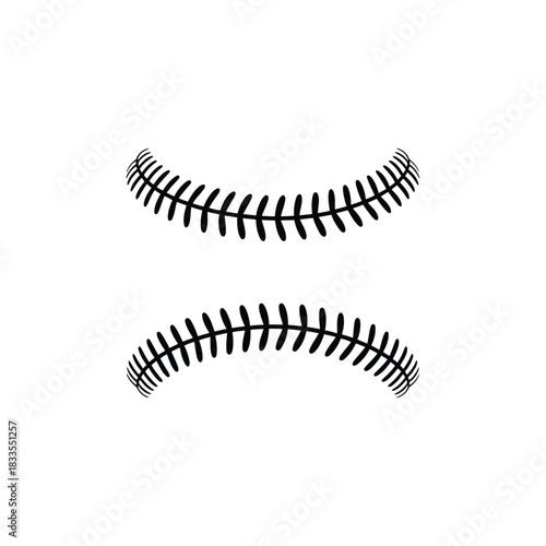 Vector illustration of baseball laces on white background