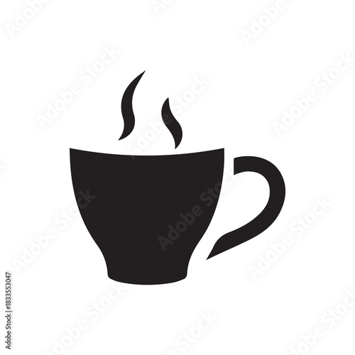 Tee cup icon hot drink fresh pot glass outline design.