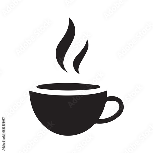 Tee cup icon hot drink fresh pot glass outline design.