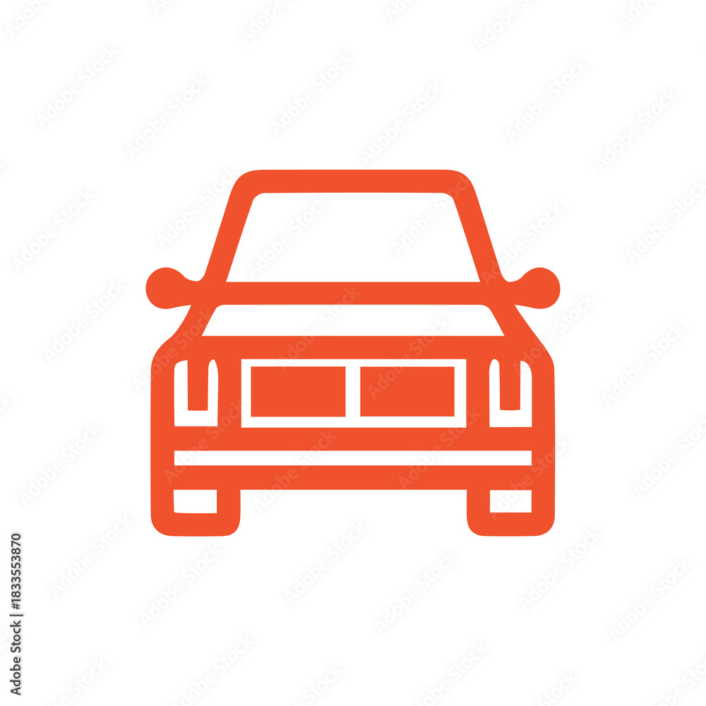 Obraz premium Car black outline icon fast travel drive electric machine design.